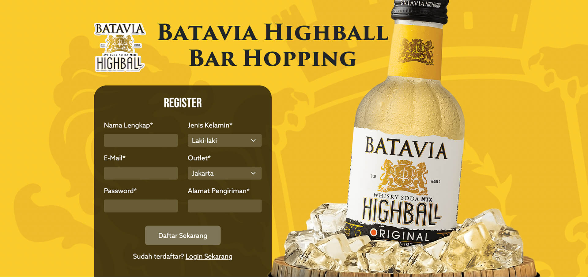 Jasa Pembuatan Microsite Campaign FMCG Alkohol Menggerakkan Kampanye O2O Bar Hopping King Cocktail OT Group