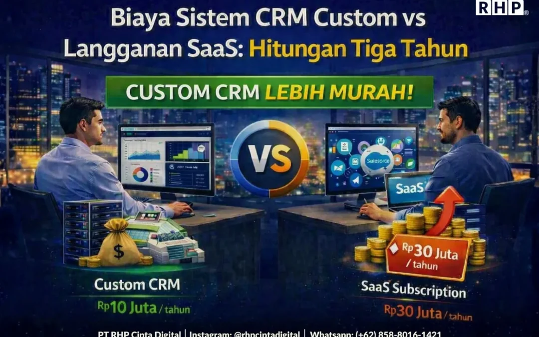 Biaya Sistem CRM Custom vs Langganan SaaS: Hitungan Tiga Tahun